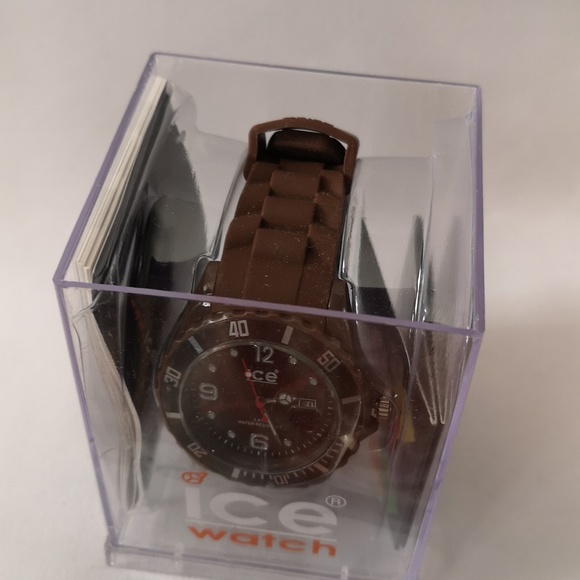 New in Box Ice Watch Belgium Brown Weave Quality Rubber Band Brown Cooper Face - Picture 2 of 7